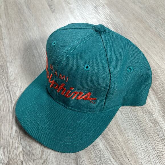 Vintage Sports Specialties Miami Dolphins Script Hat Snapback‎ NFL Football Wool - Picture 9 of 9
